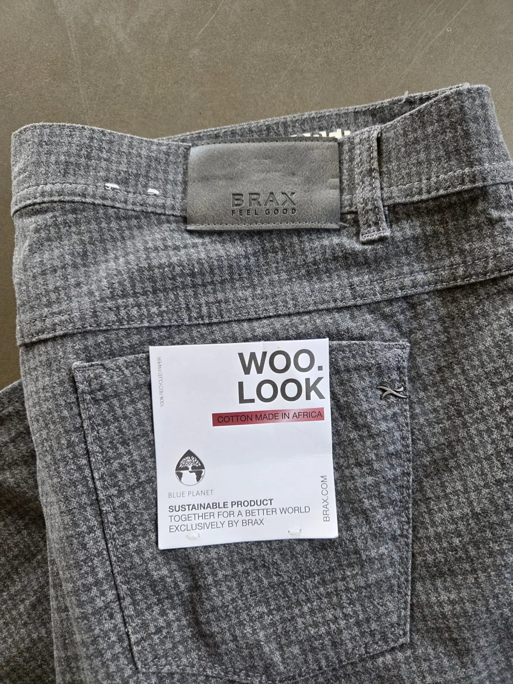 BRAX Mens Woo Look Cooper Fancy Grey Houndstooth Pants Size 40x34 NWT
